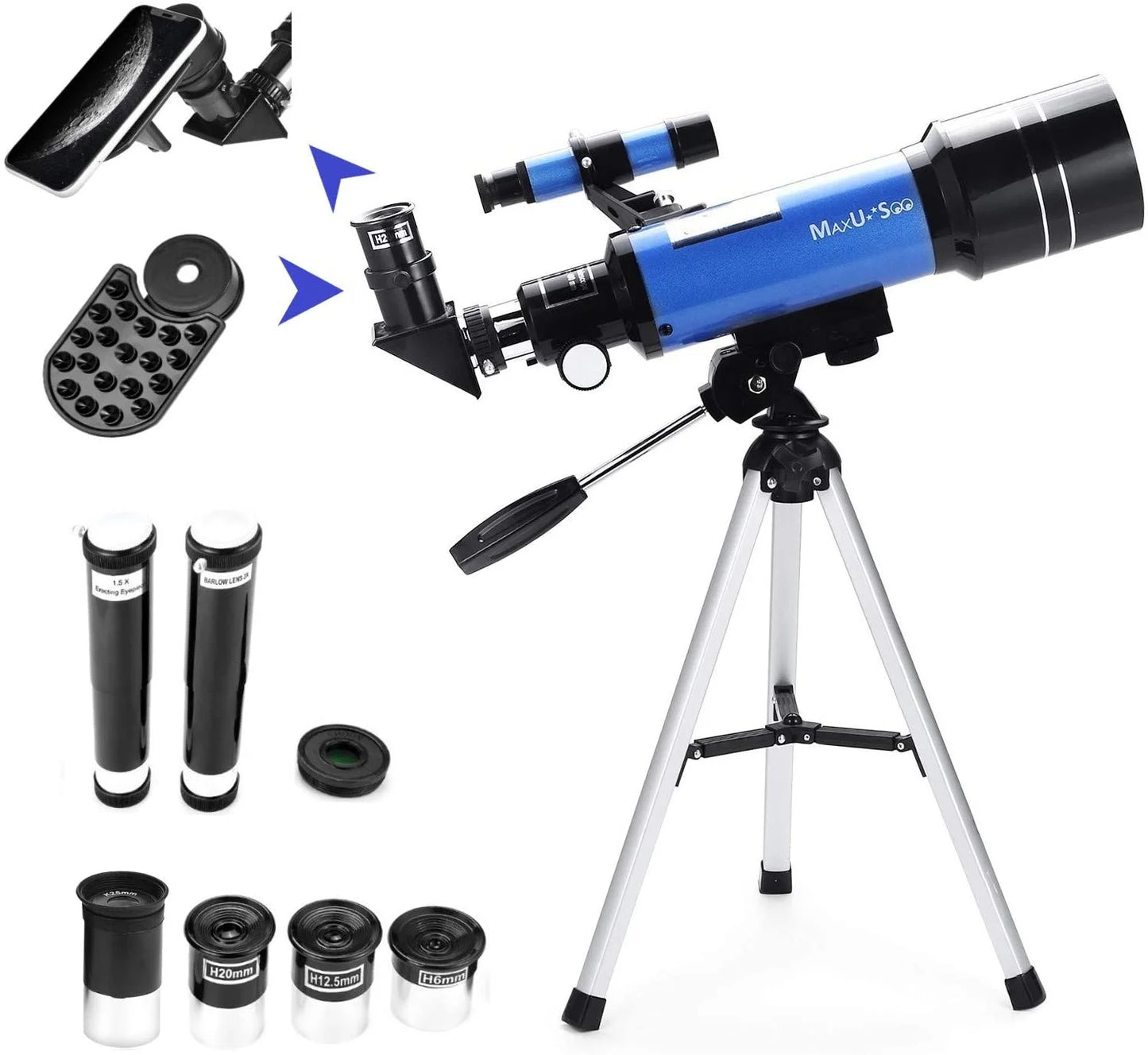 Maxx Explore 70/400Mm Telescope for Kids with Tripod, Smartphone Mount and 4 Magnification Eyepieces